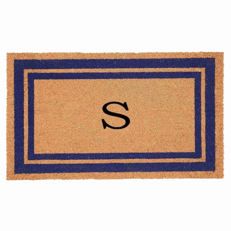 Calloway Mills Monogram Door Mat, Natural, Dark Blue, 18 in W x 30 in L 153001830S